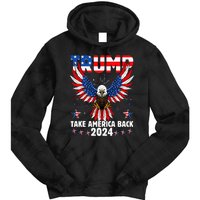 Retro Trump 2024 Take America Back American Flag Trump 2024 Tie Dye Hoodie