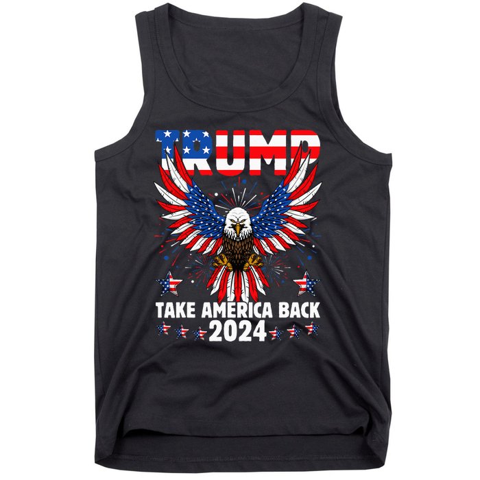 Retro Trump 2024 Take America Back American Flag Trump 2024 Tank Top