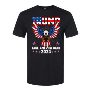 Retro Trump 2024 Take America Back American Flag Trump 2024 Softstyle CVC T-Shirt