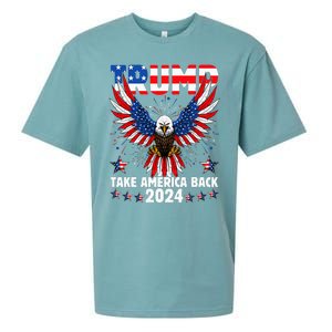 Retro Trump 2024 Take America Back American Flag Trump 2024 Sueded Cloud Jersey T-Shirt