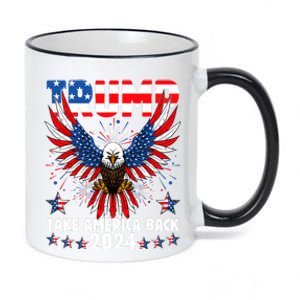 Retro Trump 2024 Take America Back American Flag Trump 2024 11oz Black Color Changing Mug