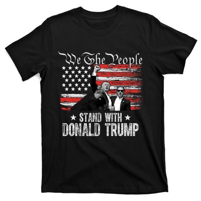 Retro Trump 2024 American Flag Stand With Donald Trump T-Shirt