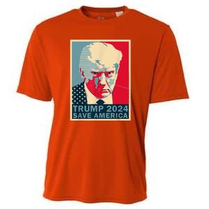 Retro Trump 2024 Save America Funny Trump Mug Shot Gift Cooling Performance Crew T-Shirt