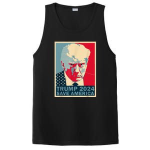 Retro Trump 2024 Save America Funny Trump Mug Shot Gift PosiCharge Competitor Tank