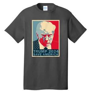 Retro Trump 2024 Save America Funny Trump Mug Shot Gift Tall T-Shirt