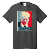 Retro Trump 2024 Save America Funny Trump Mug Shot Gift Tall T-Shirt