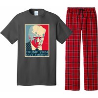 Retro Trump 2024 Save America Funny Trump Mug Shot Gift Pajama Set