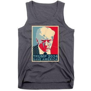 Retro Trump 2024 Save America Funny Trump Mug Shot Gift Tank Top