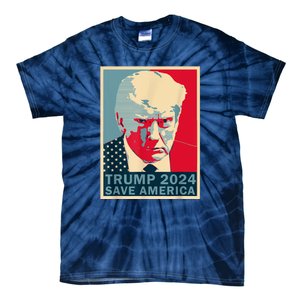 Retro Trump 2024 Save America Funny Trump Mug Shot Gift Tie-Dye T-Shirt