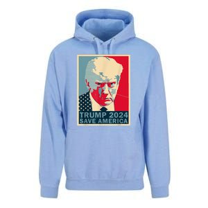 Retro Trump 2024 Save America Funny Trump Mug Shot Gift Unisex Surf Hoodie