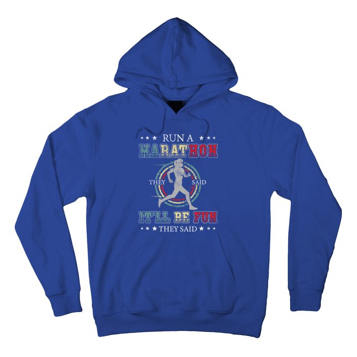 Running The 26 2 Miles And Be A Finisher For Run A Marathon Cool Gift Hoodie