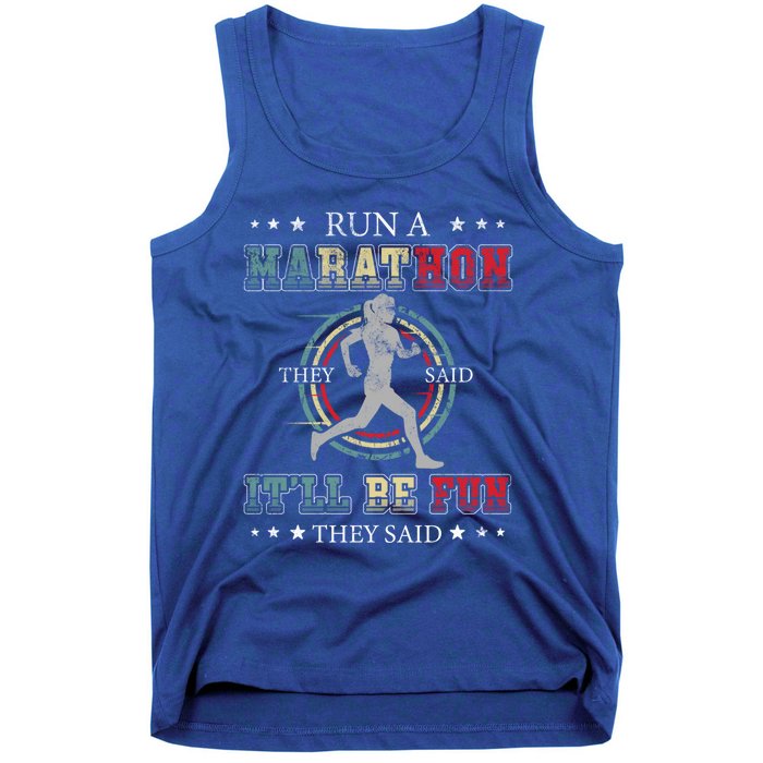 Running The 26 2 Miles And Be A Finisher For Run A Marathon Cool Gift Tank Top