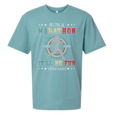 Running The 26 2 Miles And Be A Finisher For Run A Marathon Cool Gift Sueded Cloud Jersey T-Shirt