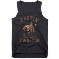 Rootin Twotin 2nd Birthday 2 Year Old Western Cow Bday Tank Top