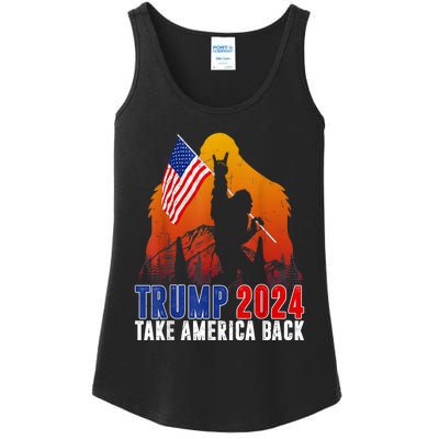 Retro Trump 2024 Take America Back American Flag Trump 2024 Ladies Essential Tank