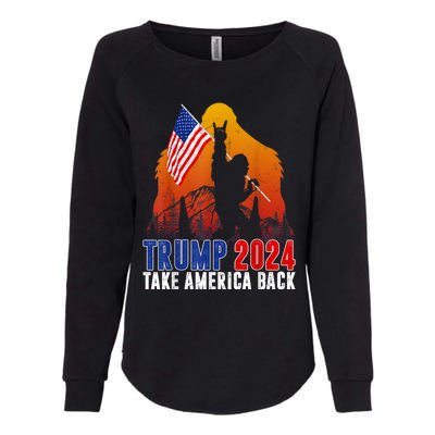 Retro Trump 2024 Take America Back American Flag Trump 2024 Womens California Wash Sweatshirt