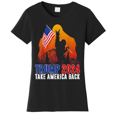 Retro Trump 2024 Take America Back American Flag Trump 2024 Women's T-Shirt