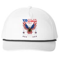 Retro Trump 2024 Take America Back American Flag Snapback Five-Panel Rope Hat