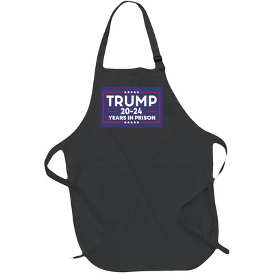 Retro Trump 2024 Years In Prison Funny Antitrump Full-Length Apron With Pockets