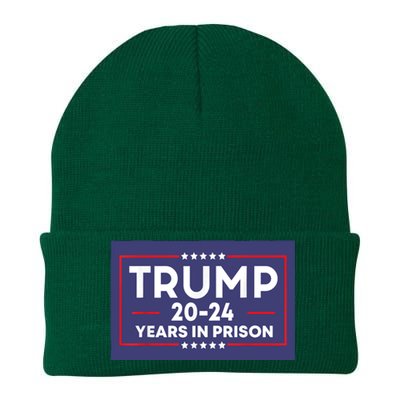 Retro Trump 2024 Years In Prison Funny AntiTrump Knit Cap Winter Beanie