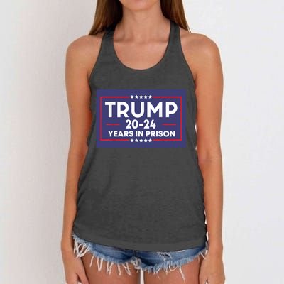 Retro Trump 2024 Years In Prison Funny AntiTrump Women's Knotted Racerback Tank