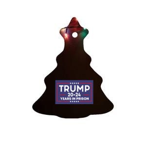 Retro Trump 2024 Years In Prison Funny AntiTrump Ceramic Tree Ornament