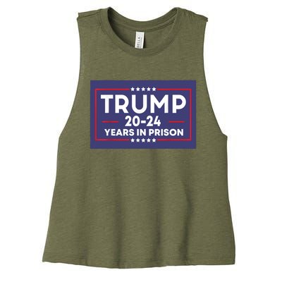 Retro Trump 2024 Years In Prison Funny AntiTrump Women's Racerback Cropped Tank