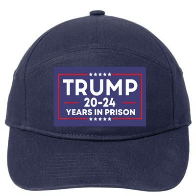 Retro Trump 2024 Years In Prison Funny AntiTrump 7-Panel Snapback Hat