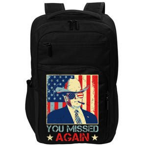 Retro Trump 2024 You Missed Again American Flag Vote Trump Impact Tech Backpack