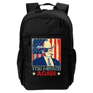 Retro Trump 2024 You Missed Again American Flag Vote Trump Daily Commute Backpack