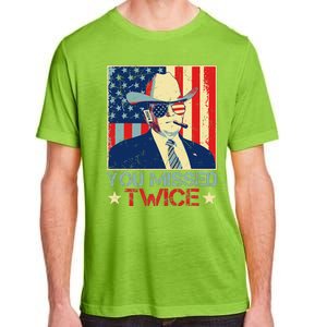 Retro Trump 2024 You Missed Twice American Flag Vote Trump Adult ChromaSoft Performance T-Shirt