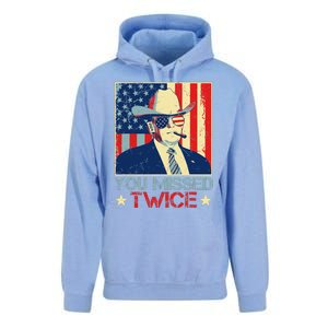 Retro Trump 2024 You Missed Twice American Flag Vote Trump Unisex Surf Hoodie