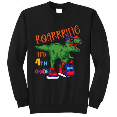 Roarring to 4th grade back to school Dinosaur with backpack Sweatshirt