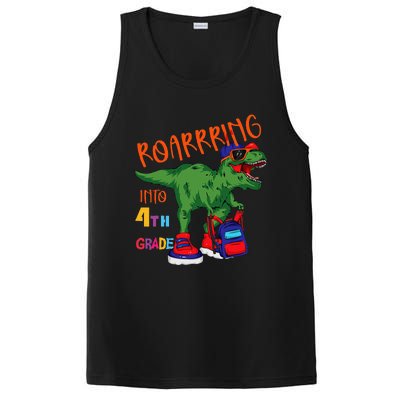 Roarring to 4th grade back to school Dinosaur with backpack PosiCharge Competitor Tank