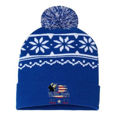 Retro Trump 45 47 Presidential Election Winner Inauguration USA-Made Snowflake Beanie