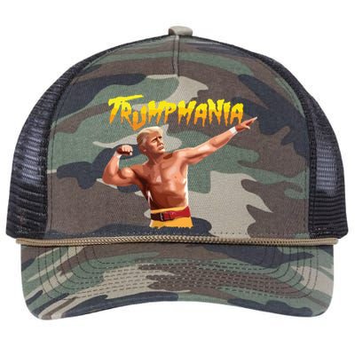 Retro Trump 45 Mania 47 Still Standing Trump 2024 Retro Rope Trucker Hat Cap