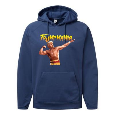 Retro Trump 45 Mania 47 Still Standing Trump 2024 Performance Fleece Hoodie