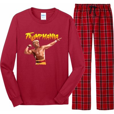 Retro Trump 45 Mania 47 Still Standing Trump 2024 Long Sleeve Pajama Set