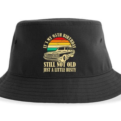 Retro Turning 95 Years Old Vintage 95th Birthday Sustainable Bucket Hat