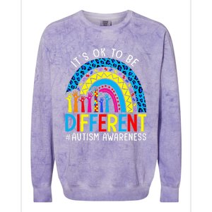 Rainbow Trendy Autism Awareness Tee It's Ok To Be Different Colorblast Crewneck Sweatshirt