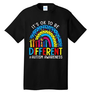 Rainbow Trendy Autism Awareness Tee It's Ok To Be Different Tall T-Shirt