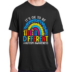 Rainbow Trendy Autism Awareness Tee It's Ok To Be Different Adult ChromaSoft Performance T-Shirt