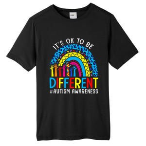 Rainbow Trendy Autism Awareness Tee It's Ok To Be Different Tall Fusion ChromaSoft Performance T-Shirt