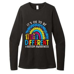 Rainbow Trendy Autism Awareness Tee It's Ok To Be Different Womens CVC Long Sleeve Shirt