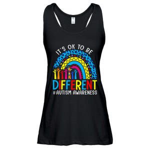 Rainbow Trendy Autism Awareness Tee It's Ok To Be Different Ladies Essential Flowy Tank