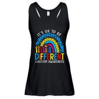 Rainbow Trendy Autism Awareness Tee It's Ok To Be Different Ladies Essential Flowy Tank