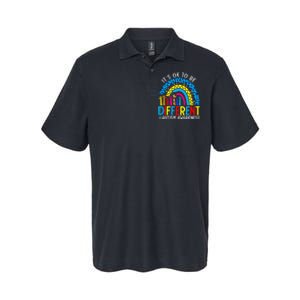 Rainbow Trendy Autism Awareness Tee It's Ok To Be Different Softstyle Adult Sport Polo