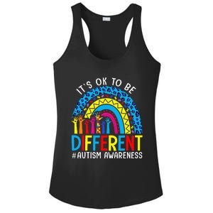 Rainbow Trendy Autism Awareness Tee It's Ok To Be Different Ladies PosiCharge Competitor Racerback Tank