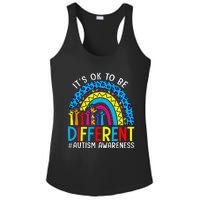 Rainbow Trendy Autism Awareness Tee It's Ok To Be Different Ladies PosiCharge Competitor Racerback Tank