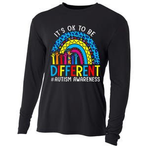 Rainbow Trendy Autism Awareness Tee It's Ok To Be Different Cooling Performance Long Sleeve Crew